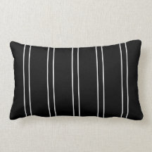Pillow Stripe Black White Cushion
