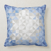 Pillow with blue triangle mosaic for good sleep...