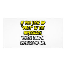 Pilot In Dictionary...My Picture Customised Photo Card
