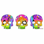 Pin, Ornament, Photo sculpture - POP ART SKULLS
