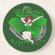 Pin Up Girl Coasters Lucky St. Patrick's Coasters
