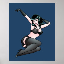 Pin Up Girl Prints Retro 50s Pinup Art Canvas