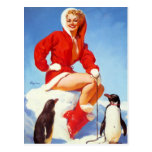Pin-Up with Penguins Postcard