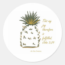 Pinapple of Joy Round Sticker