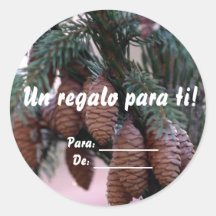 pine cone christmas gift tag stickers
