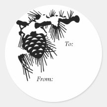 Pine Cone Christmas Gift Tag Stickers