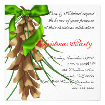 Pine Cone Christmas Invitation