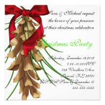 Pine Cone Christmas Invitation