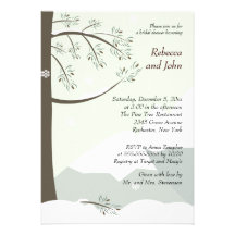 Pine Tree Winter 5x7 Bridal Shower Invitation