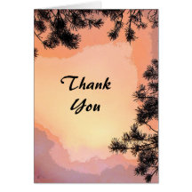 Piney Sunset Thank You Greeting Card