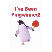 Pingwinned Penguin Ping Pong Business Card Templates