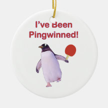 Pingwinned Penguin Ping Pong Christmas Ornament