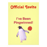 Pingwinned Penguin Ping Pong Personalized Invitations