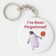 Pingwinned Penguin Ping Pong Key Chain