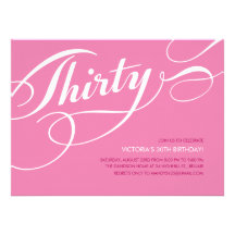 Pink 30th Birthday Invitations