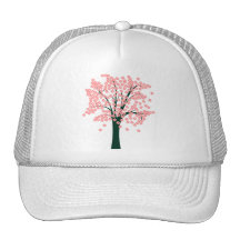 Pink Abstract Tree Hats