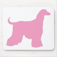 Pink Afghan Hound Dog Mousemat