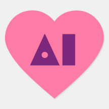 Pink AI Heart Sticker