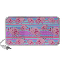 Pink Albino Axolotl Pattern Mp3 Speakers