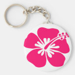 pink aloha flower key chains