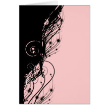 Pink and Black Blank Card