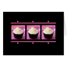 Pink and Black Cupcake Business Products Card
