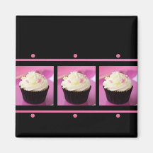 Pink and Black Cupcake Business Products Magnet