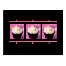 Pink and Black Cupcake Business Products Postcard