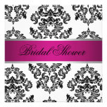 Pink and Black Damask Bridal Shower Custom Invitation