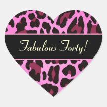 Pink and Black Leopard Party Sticker
