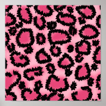 Pink and Black Leopard Print Pattern.