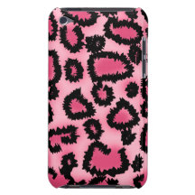 Pink and Black Leopard Print Pattern. Barely There iPod Case