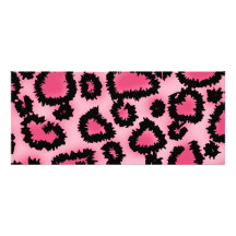 Pink and Black Leopard Print Pattern. Custom Announcement