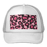 Pink and Black Leopard Print Pattern. Trucker Hats
