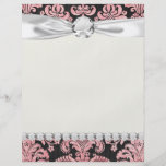 pink and black ornate fleur chic damask full colour flyer