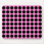 Pink and Black Polka Dot Mousepad