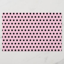 Pink and Black Polka Dot Pattern. Spotty. Custom Flyer