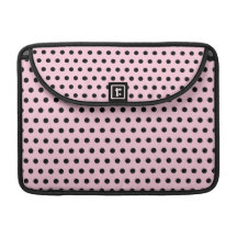 Pink and Black Polka Dot Pattern. Spotty. Sleeves For MacBook Pro