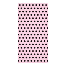 Pink and Black Polka Dot Pattern. Spotty. Photo Greeting Card