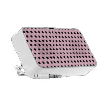 Pink and Black Polka Dot Pattern. Spotty. iPhone Speaker