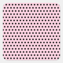 Pink and Black Polka Dot Pattern. Spotty. Stickers