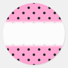 Pink and Black Polka Dot Pattern. Stickers