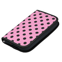Pink and Black Polka Dot Rickshaw Folio Organizer