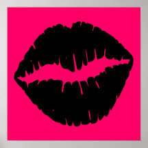 Pink and Black Smooch Posters