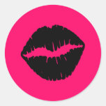 Pink and Black Smooch Stickers