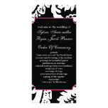 pink and black Wedding program Rack Card Design