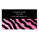 Pink and Black Zebra Print Business Card