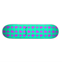 Pink and blue christmas trees pattern skate decks