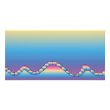 Pink and blue design custom photo card