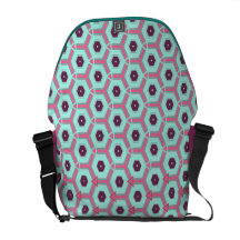 Pink and Blue Pattern  Rickshaw Messenger Bag